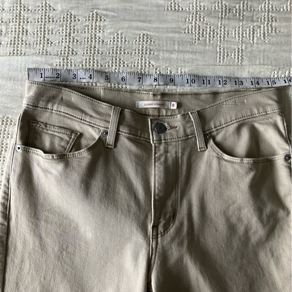 LEVI’S Tan Straight Leg High Rise Stovepipe Jeans Size 8 - Picture 7 of 13